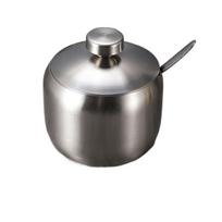 Useful Stainless Steel Sugar Bowl Gold Silver Large Capacity Storage Jar with Spoon Lid Durable Seasoning Pot Spices