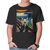 Unisex Crew Neck T-Shirt The Scream Of The Cat Graphic Short Sleeve Casual Tee S