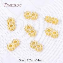 18K Gold Plated 2/3 Holes Spacer Bars Separators,Pearl Bar Bead Spacers For Bracelets,DIY Jewelry Making Supplies Findings 10 pcs