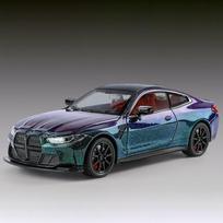 1:24 BMW M4 Didelio našumo Sportinis Kupė Lydinio Diecast Modelis Vaikų Žaisliniai Automobiliai Garsas ir Šviesa Atitraukiamas Kalėdinės Dovanos Berniukams juoda