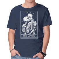 Unisex Crew Neck T-Shirt The Lovers Tarot Graphic Short Sleeve Casual Tee M