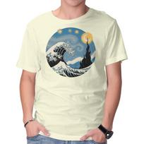 Unisex Crew Neck T-Shirt The Great Starry Wave Graphic Short Sleeve Casual Tee XXXL