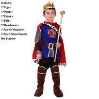 Vibrant Prince Charming Boys Costume In Multiple Classic Color Combinations Blue Coffee-L