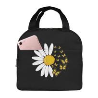 Sunflowers Butterfly Print Lunch Bags Insulated Bento Box Lunch Tote Leakproof Picnic Bags Thermal Bag for Woman Girl School juoda