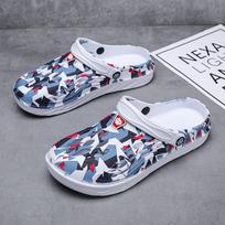 Men Slippers Sandals Print Flip Flops Summer Men's Shoes Slippers Sandals Summer Shoes EVA Beach Soft Slippers 38 raudona