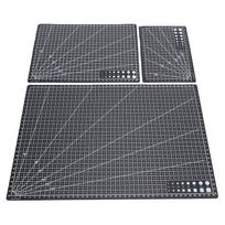3PCS Cutting Mats PVC Non Slip Pad Set for Fabric Sewing Scrapbooking Craft Projects Black A3 A4 A5 Sizes