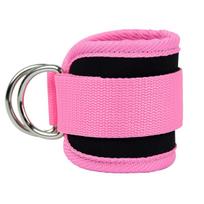 Fitness Gym Accessories Ankle Strap with 2 Buckles Model   for Leg Glute Training and Power Rack Use  Resistance Band rožinė