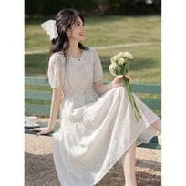 ITISF4 Jacquard Tulle Maxi Dress S abrikosas