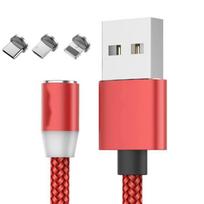 Round Magnetic Charger Cable Android Type C - iOS - Micro USB Android 3in1 1M 2.4A 7