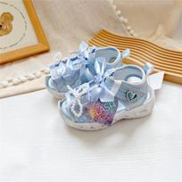 Japanese Light-Up Bowknot Velcro Sandals for Girls Size 16: Length ~16cm