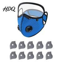 Carbon Filter Dust Mask Reusable with Adjustable Goggles 6-Layer Face Goggles 10 mėlyna