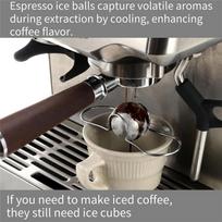 A25F-Reusable Frozen Coffee Ice Balls Coffee Beverage Cooling Tool Spherical Stainless Steel Stand Espresso Freezer Ball (as the picture,NONE)