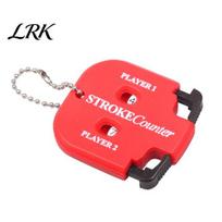 Dual Player Golf Scorekeeper Portable Score Counter Clicker, 2 Stroke Scorer Indicator, Device Mini Square Keeper for Training Competitions & Games raudona