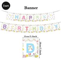 Banner Birthday Party Set Wildflower Style Baby Shower Decor New Party Tableware Set  Outdoor Party Banner