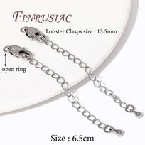 18K Gold Plated 6.5CM Extension Extended Tail Chains with Lobster Clasps Connectors For Jewelry Making DIY Bracelet Findings 2 pieces