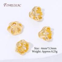 5/10Pcs 18K Gold Plated Flower Spacer Beads,Brass Bead Caps For DIY Bracelet Necklace Jewelry Beading Components 5 PCS