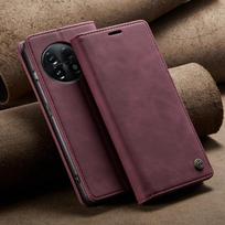 Business Sle Retro Leather Magnetic Flip Phone Case for Oneplus 11 12 13 8T 7 8 Pro Nord Shockproof Protective Wallet Cover For Oneplus 8T vyno raudonos spalvos