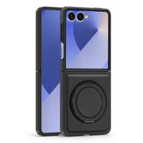 case for Samsung Z FLIP 7 6 5 4 3 Plain leather 360 degree rotating magnetic suction wireless charging protective case Non-Slip Galaxy Z Flip7 juoda