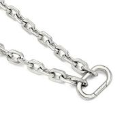 Delicate Stainless Steel 7mm Square Link Chain Choker Necklace for Women Men Carabiner Snap Hook DIY Charm Pendant Clasp Choker 19cm 7.5inch chain