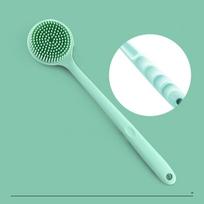Back Scrubber for Men and Women Silicone Bath Brush Long Handle Double Sided Extended Bathing Scrubbing Massage Brush šviesiai žalios spalvos