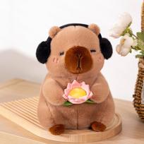 Lotus White faced Monkey Capybara Doll Plush Toy Stuffed Cartoon Sitting Zoo Animal Plushie Peluche Birthday Gift 25cm