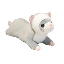 40~60cm Lying Ferret Plush Toy Brown Grey White Anglo Mink Small Animal Cartoon Plushie Companion Gift 40cm pilkai balta spalva