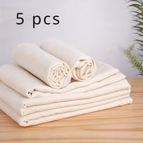 5pcs Double-strand Steamer Cloth Gauze Tofu Cloth Finished Square Cotton Gauze Bean Bag Thousand Sheets Soy Milk Filter Cloth (WHITE,100x100cm&1) balta