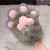 Cute Cat Paw Fursuit Gloves for Anime Convention Cosplay - Student Spring/Autumn Accessory with Wings Decoration for Girls Single 26cm