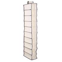 10 Pocket Shoe Organizer Rack Dust-proof Wall Storage Bag Save Space Storage Hanging Bag Wall-mounted for Bedroom Door smėlis