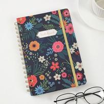 A5 Spiral Notebook 5.7 X 8.5inch Cute Flowers Hardcover Spiral Diary 160 Pages Notepad Artfan Notebook Journal Students