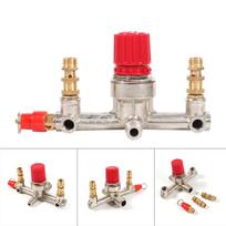 Air Compressor Switch Pressure Regulator Valve Double Outlet Tube Alloy Pressure Fit Part Suit For Piston Air Compressor with accessories