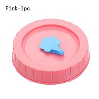 1/4Pcs Kitchen & Dining Cute Food Storage Mason Jar Lids With Straw Hole Jar Caps Canning Lids Pink-1pc