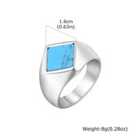 Vnox Stainless Steel Turquoise Black Onyx Geometric Ring for Men, Punk Signet Ring, Jewelry Gift for Birthday Valentine's Day 7