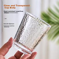 Qingpinguo Water Pitcher And Cup Set, Cold Water Pitcher Hammered Glass Heat-Resistant Dudu Pot *1 Hammered Glass Cup *6