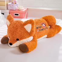 100cm Big Kawaii Fox Plush Toys Cartoon Stuffed Animal Cute Soft Cuddly Baby Plushie Pillow Lie Prone Toy for Girls Gift Decor 80cm