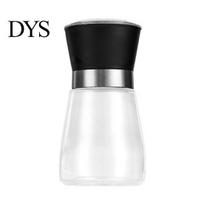 Foodie Kitchen Tool Pepper Grinder Stainless Steel Adjustable Manual Spice Mill Black Sea Salt Cumin Transparent Body Small