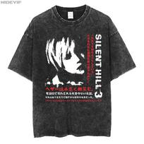 Silent Hill 3 Oversized T shirt 100 Cotton Vintage Washed Tshirt for men women hiphop streetwear P632 S