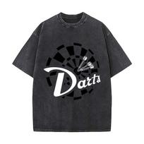 Darts Target Hobby Sports Art Casual Washed Distressed T Shirt Vintage Minimal Short Sleeve Top S