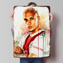 Antony Futbolo Žaidėjas Akvarelinis Portretas Skardos Plakatas Individualus Sienų Menas Vintažiniai Metalo Ženklai Retro Skardos Plokštelė Namui 20x30cm（7.8x11.8inch）