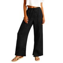 Women'S Sports Fitness Pants Casual Loose Elastic Jogging Pants Straight Wide Leg Pants Casual Pants Yoga Pants L juoda