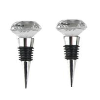 2PCS Decorative Crystal Wine Bottle Stopper Zinc Zinc Zinc Alloy Wine Bottle Cork  Wine Stopper  Gift 2Pcs