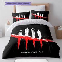 Dead by Daylight plakatas Patalynės komplektas Antklodė Antklodės užvalkalas Pagalvės užvalkalas Namų dekoracija Gimtadienio dovana (1 * antklodės užvalkalas + 2 * pagalvės užvalkalai, be šerdies) 135x200cm