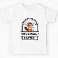 Musical Beaver: Tunes from the Dam :from EgyApe Artists Kids T-Shirt 130