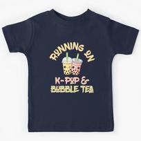 Running On K-Pop and Bubble Tea Kids T-Shirt 120