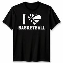 I Love Basketball Sports Fan Tee Men Women Graphic Unisex T-Shirt S