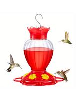 Hummingbird Outdoor Courtyard Hanging Water Dispenser With Habitat And Ant Proof Pool, Durable And Easy To Clean raudona