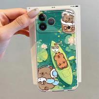 Case for iPhone 17 Pro Max 11 16 13 Pro 15 17e Air 14 Plus 12 Mini XS Max XR Soft Phone Cover Cartoon Pattern Of Capybara iPhone 12