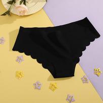 Seamless Panty for Women Fashion Wave Design Underwear Breathable and comfortable Mid-Waist Lingerie S juoda