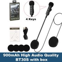 BT30S Bluetooth 5.3 Helmet Headset for Motorcycles: Hands-Free Calls & Hi-Fi Music juoda
