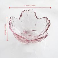 Japanese Cherry Glass Hot Pot Dip Pickled Vegetables Barbecue Small Bowl of Vinegar Mini Serving Plate white